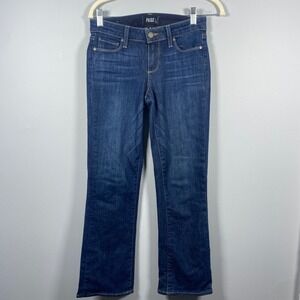 Paige Riley Crop Flare Women's Size 24 Blue Dawn Low Rise Stretch Denim Jeans